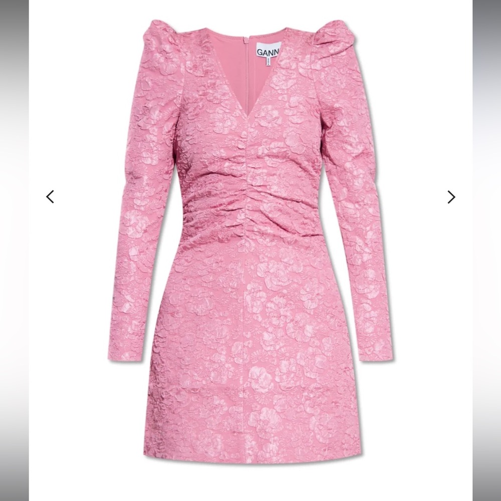 Ganni Pink Floral Women's Dress